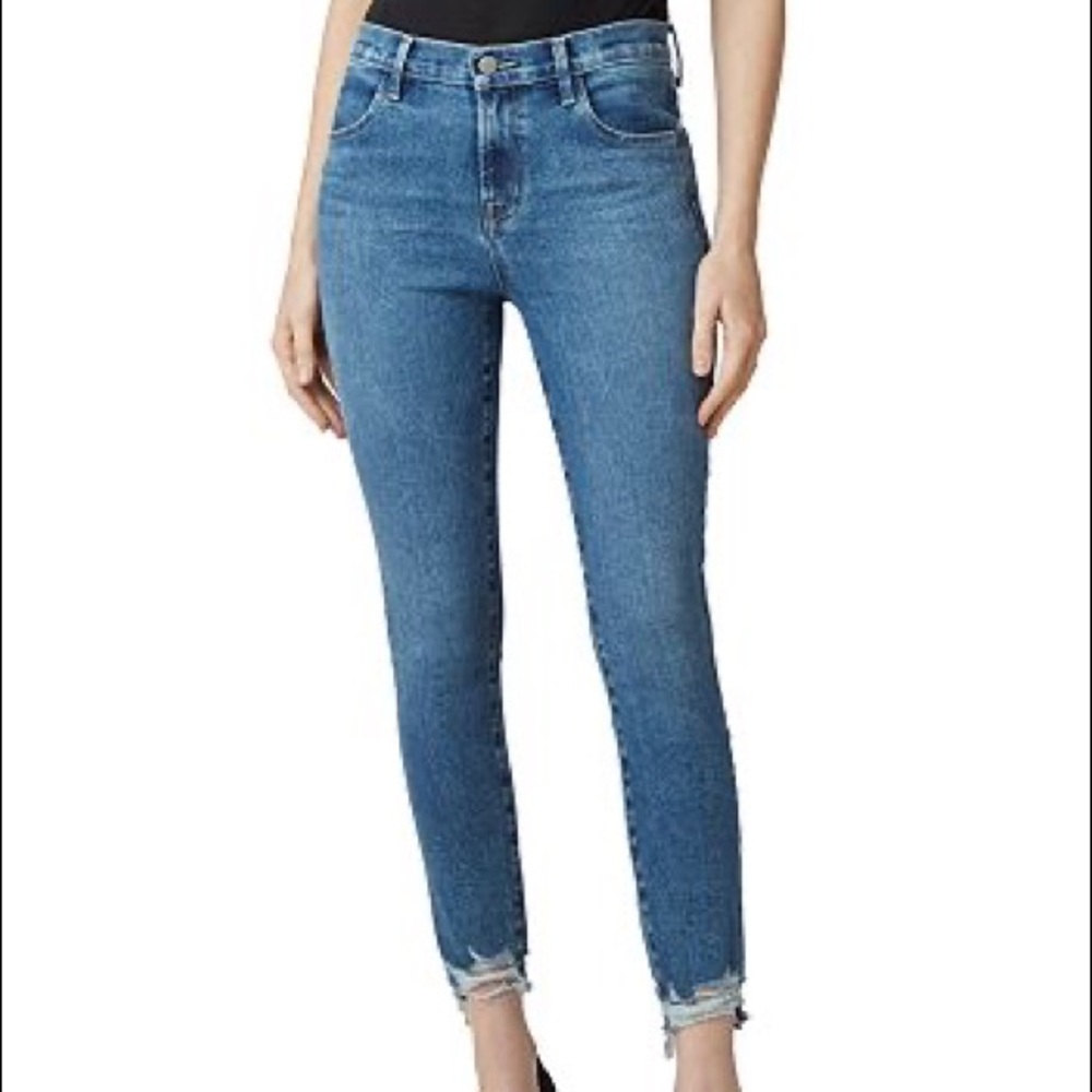 J Brand Alana Ripped-Hem‎ crop Jeans in Project Destruct